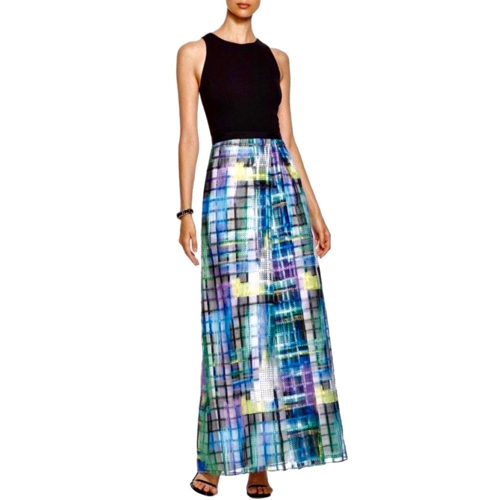 AIDAN MATTOX Burnout Formal Long Dress